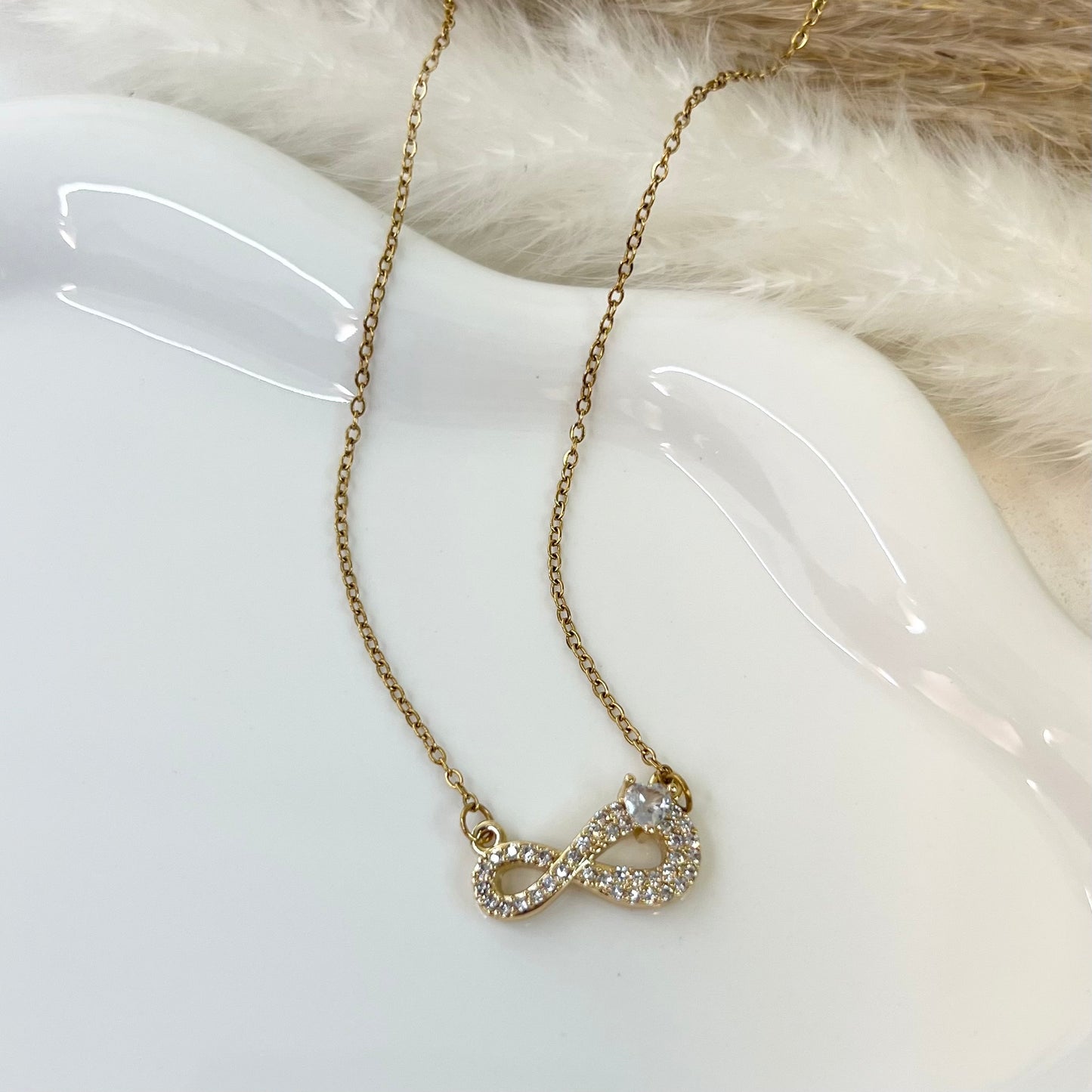 Infinity Necklace-18K Gold-Plated